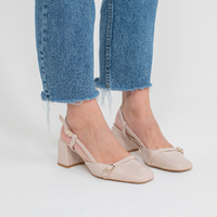Jane Slingback Pump Beige