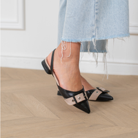 Ada Ballerina Slingback Black Beige