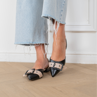 Ada Ballerina Slingback Black Beige