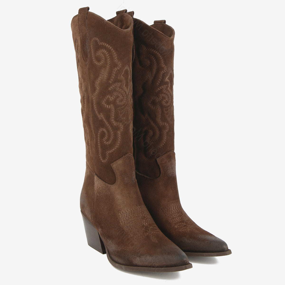 Stivale Texano Angie Scamosciato Moro | Roberta Martini