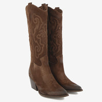 Stivale Texano Angie Scamosciato Moro | Roberta Martini