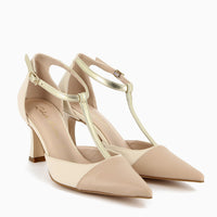 Giulia Beige-Cream-Gold Pumps - Main Image
