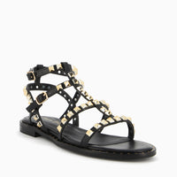 Allegra Black Studded Sandal