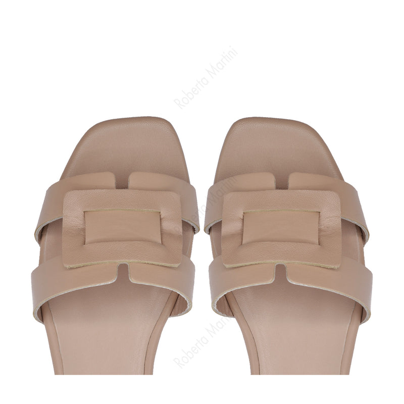 Amalfi Beige flat sandal