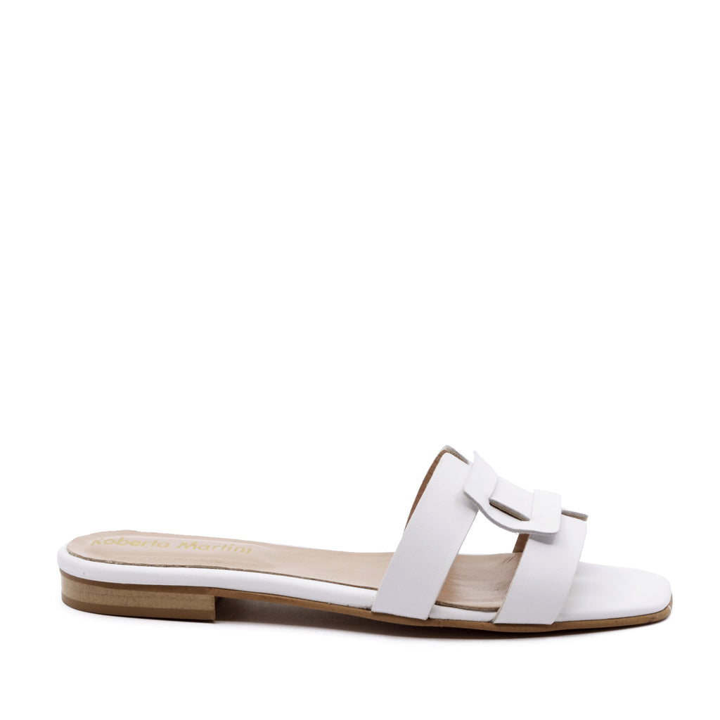 White Amalfi flat sandal