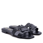 Amalfi Black flat sandal