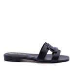 Amalfi Black flat sandal