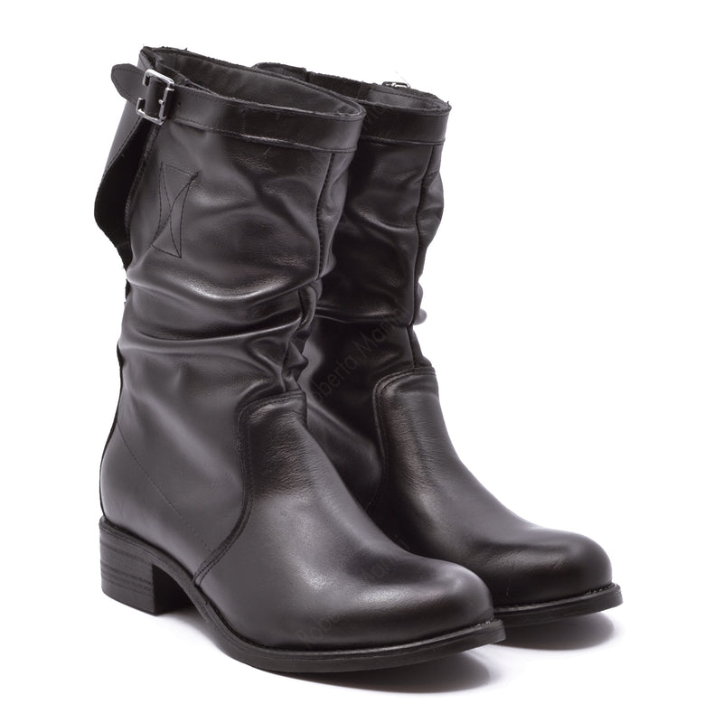 Rosy Black Calf Boot