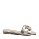 Capri flat sandal in gold laminate