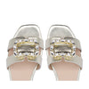 Capri flat sandal in gold laminate