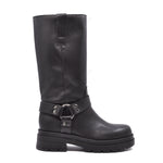 Chiara Leather Black Biker Amphibian