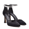 Tracy Black Pumps with Rhinestone Strap