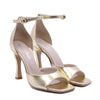 Beatrice sandal with platinum laminated strap