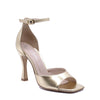 Beatrice sandal with platinum laminated strap