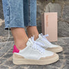 Kylie Sneakers White - Fuchsia