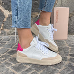 Kylie Sneakers White - Fuchsia