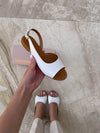 Sara White flat sandal