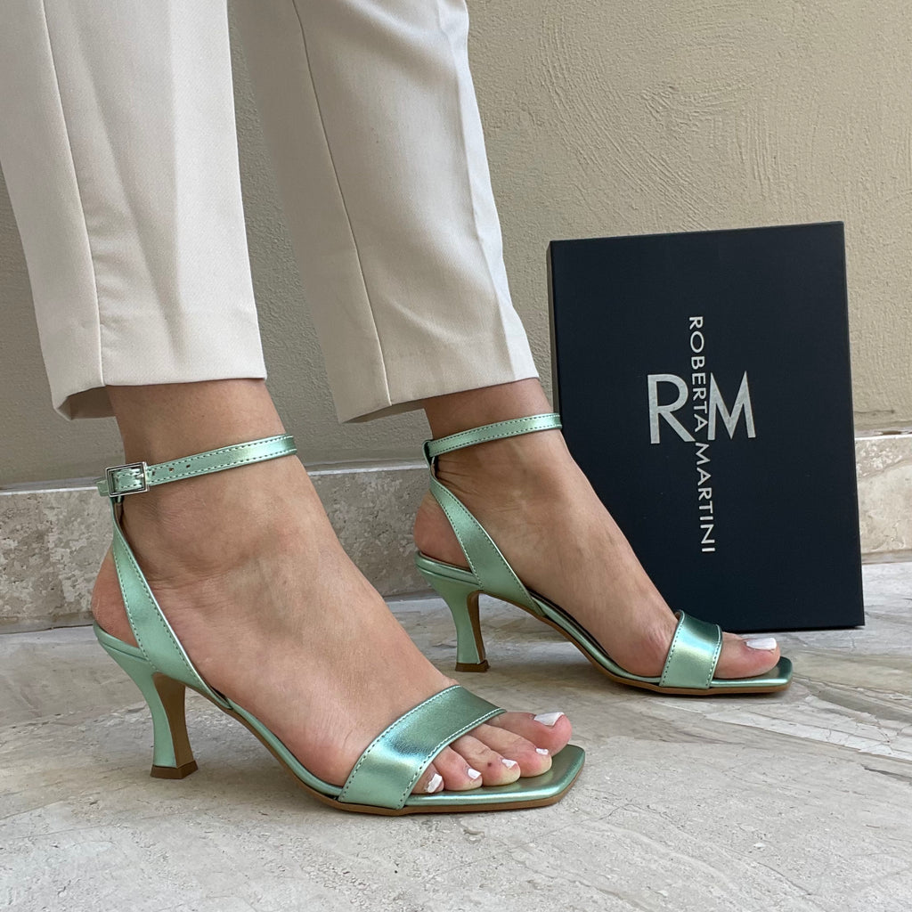 Mina Sandal with Green Strap