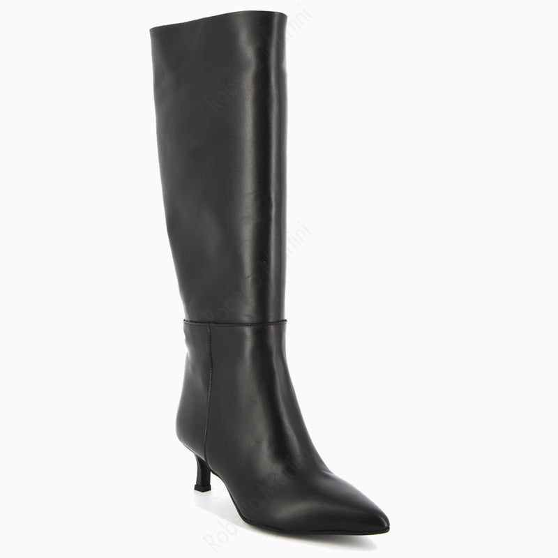 Lucy Black Leather Boot