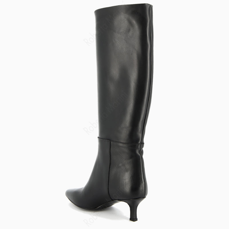 Lucy Black Leather Boot