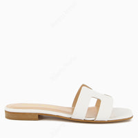 Paris Sandale plate blanche