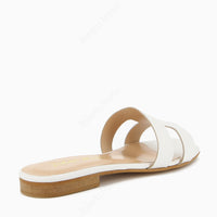 Paris Sandale plate blanche