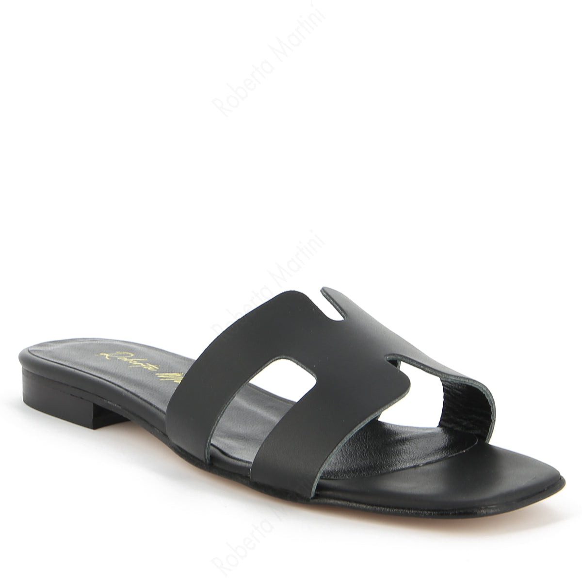 Sandale plate Paris noire