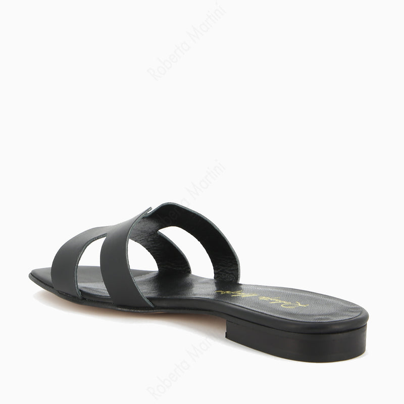 Sandale plate Paris noire