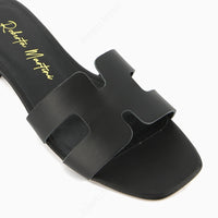 Sandale plate Paris noire