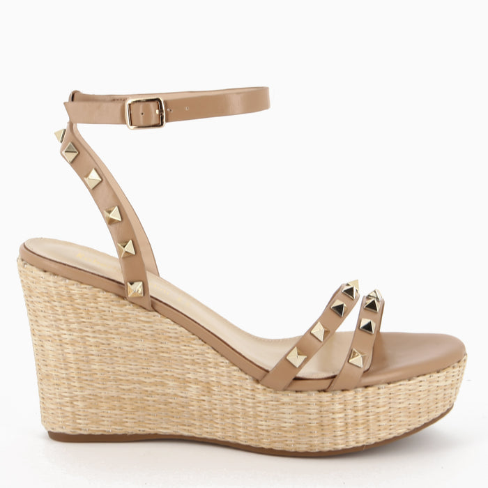 Valeria Beige Wedge Sandal