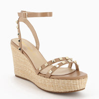 Valeria Beige Wedge Sandal