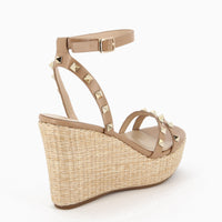 Valeria Beige Wedge Sandal