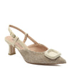 Flavia Slingback Pump with Beige Raffia Strap