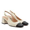 Chiara Slingback Pump with Milk-Black Strap