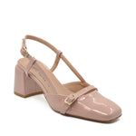 Jane Slingback Pump with Beige Strap