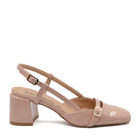 Jane Slingback Pump with Beige Strap