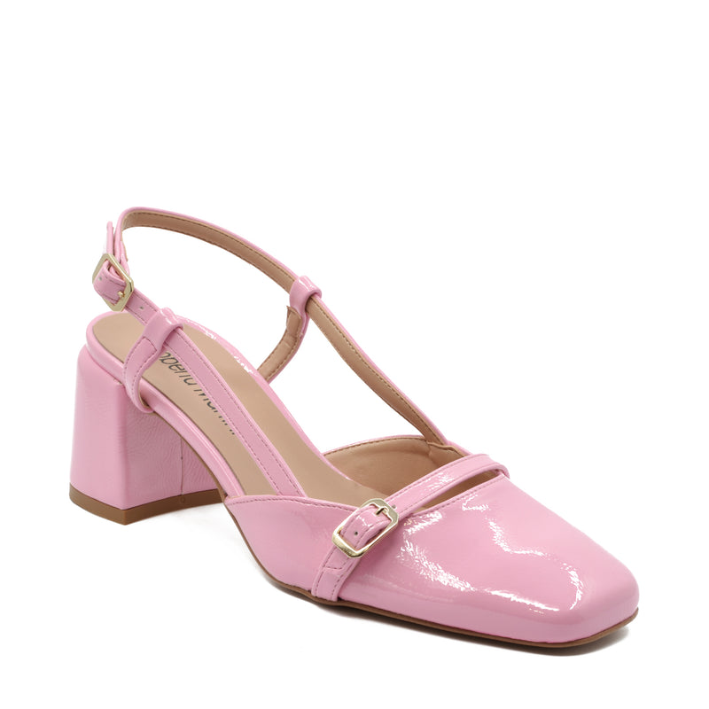 Jane Slingback Pump with Pink Strap