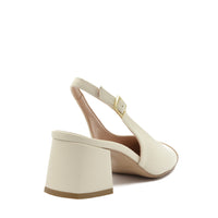 Chiara Slingback Pump with Milk-Beige Strap