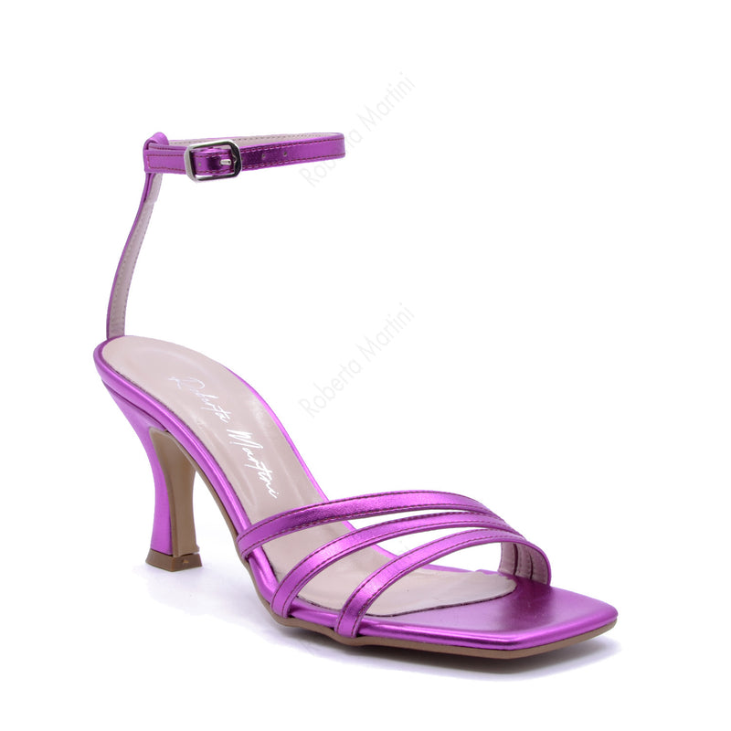 Taty Sandal with Fuchsia Laminated Strap