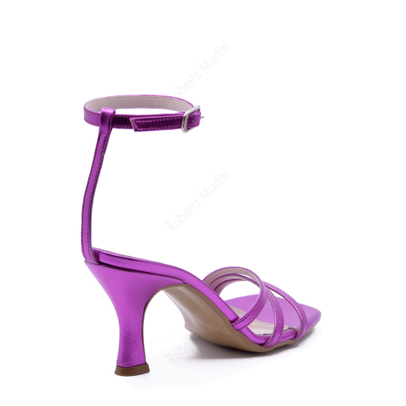 Taty Sandal with Fuchsia Laminated Strap