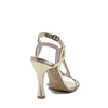 Miry sandal with platinum laminated strap