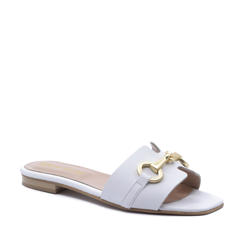 White Ibiza flat sandal