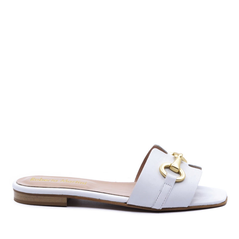 White Ibiza flat sandal