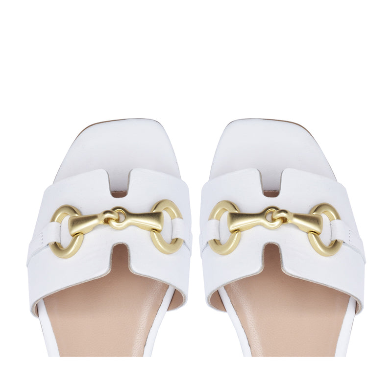 White Ibiza flat sandal