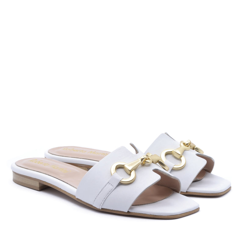 White Ibiza flat sandal