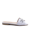 White Positano flat sandal