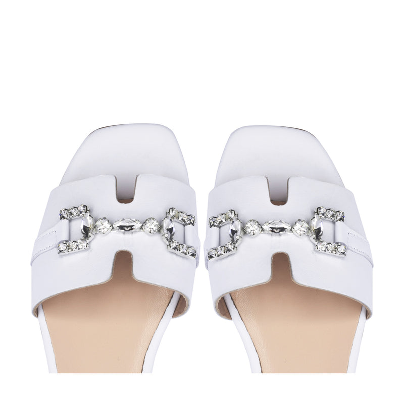 White Positano flat sandal