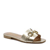 Positano flat sandal in gold laminate