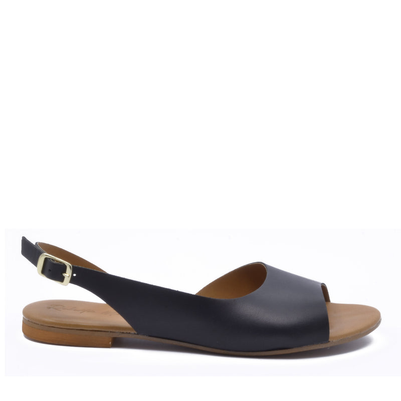 Sara Black flat sandal