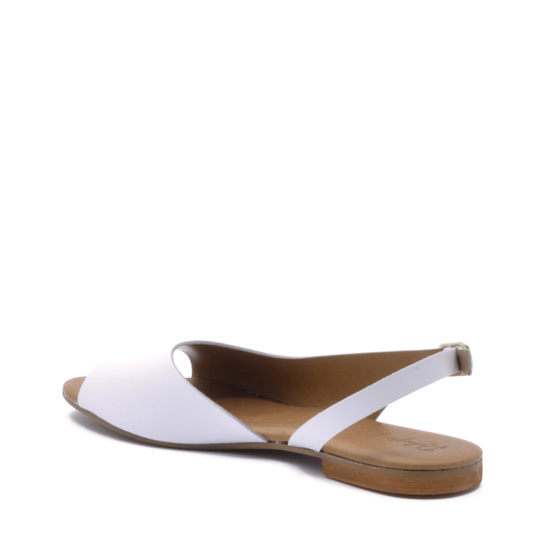 Sara White flat sandal